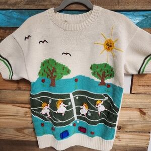 Vintage 1980's Cotton Salsa Tennis Sweater
